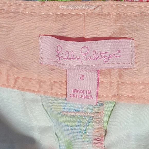 Lilly Pulitzer Bermuda 10" Inseam Pastel Shorts, State of Mind, Sz 2, S. - Picture 3 of 3